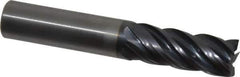 Kennametal - 1/2", 1-1/4" LOC, 1/2" Shank Diam, 3" OAL, 5 Flute, Solid Carbide Square End Mill - Single End, AlTiN Finish, Spiral Flute, 30° Helix, Right Hand Cut, Right Hand Flute, Series UCDE - Eagle Tool & Supply