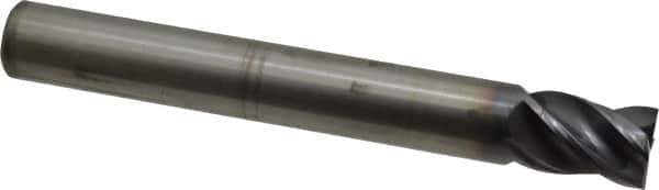 Kennametal - 3/4", 1" LOC, 3/4" Shank Diam, 6" OAL, 4 Flute, Solid Carbide Square End Mill - Single End, AlTiN Finish, Spiral Flute, 38° Helix, Centercutting, Right Hand Cut, Right Hand Flute, Series HPRSHV - Eagle Tool & Supply