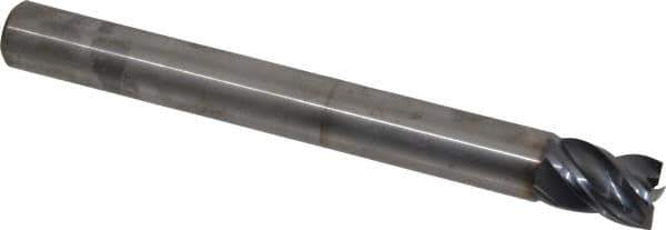 Kennametal - 5/8", 3/4" LOC, 5/8" Shank Diam, 6" OAL, 4 Flute, Solid Carbide Square End Mill - Single End, AlTiN Finish, Spiral Flute, 38° Helix, Centercutting, Right Hand Cut, Right Hand Flute, Series HPRSHV - Eagle Tool & Supply