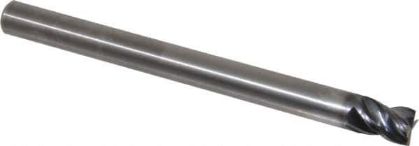 Kennametal - 1/2", 5/8" LOC, 1/2" Shank Diam, 6" OAL, 4 Flute, Solid Carbide Square End Mill - Single End, AlTiN Finish, Spiral Flute, 38° Helix, Centercutting, Right Hand Cut, Right Hand Flute, Series HPRSHV - Eagle Tool & Supply