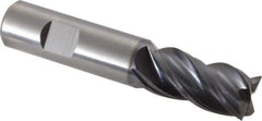 Kennametal - 3/4", 1-1/2" LOC, 3/4" Shank Diam, 4" OAL, 4 Flute, Solid Carbide Square End Mill - Single End, AlTiN Finish, Spiral Flute, 38° Helix, Centercutting, Right Hand Cut, Right Hand Flute, Series HPHV - Eagle Tool & Supply