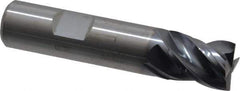Kennametal - 5/8", 3/4" LOC, 5/8" Shank Diam, 3" OAL, 4 Flute, Solid Carbide Square End Mill - Single End, AlTiN Finish, Spiral Flute, 38° Helix, Centercutting, Right Hand Cut, Right Hand Flute, Series HPHV - Eagle Tool & Supply