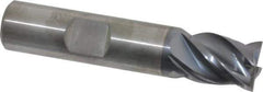 Kennametal - 1/2", 5/8" LOC, 1/2" Shank Diam, 2-1/2" OAL, 4 Flute, Solid Carbide Square End Mill - Single End, AlTiN Finish, Spiral Flute, 38° Helix, Centercutting, Right Hand Cut, Right Hand Flute, Series HPHV - Eagle Tool & Supply
