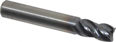 Kennametal - 5/16", 1/2" LOC, 5/16" Shank Diam, 2" OAL, 4 Flute, Solid Carbide Square End Mill - Single End, AlTiN Finish, Spiral Flute, 38° Helix, Centercutting, Right Hand Cut, Right Hand Flute, Series HPHV - Eagle Tool & Supply