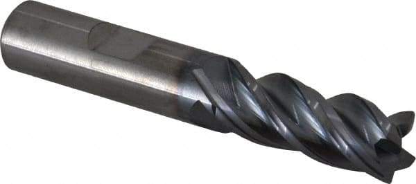 Kennametal - 1/2", 4 Flute, Solid Carbide, 0.015" Corner Radius End Mill - 3" OAL, 1-1/4" LOC - Eagle Tool & Supply