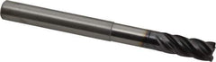 Kennametal - 3/8", 5 Flute, Solid Carbide, 0.015" Corner Radius End Mill - 4" OAL, 7/8" LOC, 1-7/8" Extended Reach - Eagle Tool & Supply
