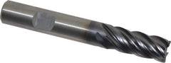 Kennametal - 12mm, 5 Flute, Solid Carbide, 0.75mm Corner Radius End Mill - 83mm OAL, 26mm LOC - Eagle Tool & Supply