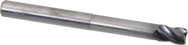 Kennametal - 3/8", 4 Flute, Solid Carbide, 0.03" Corner Radius End Mill - 4" OAL, 1/2" LOC, 2" Extended Reach - Eagle Tool & Supply