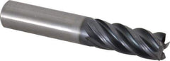 Kennametal - 1/2", 5 Flute, Solid Carbide, 0.015" Corner Radius End Mill - 3" OAL, 1-1/4" LOC - Eagle Tool & Supply