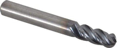 Kennametal - 5/16" Diam, 3/4" LOC, 4 Flute Solid Carbide Ball End Mill - AlTiN Finish, Single End, 2-1/2" OAL, 5/16" Shank Diam, Spiral Flute - Eagle Tool & Supply