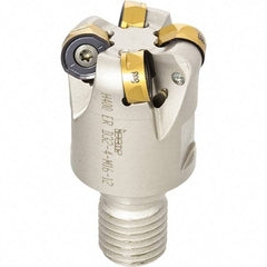 Iscar - 25mm Cut Diam, 7.5mm Max Depth of Cut, 28mm OAL, Indexable Copy End Mill - 3 Inserts, H400 RNHU 1205 Insert, M12 Modular Connection, Through Coolant - Eagle Tool & Supply