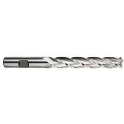 1/2 Dia. x 5 Overall Length 4-Flute Square End High Speed Steel SE End Mill-Round Shank-Center Cutting -TiN - Eagle Tool & Supply