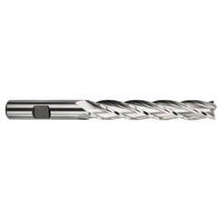 9/32 Dia. x 3-3/4 Overall Length 4-Flute Square End High Speed Steel SE End Mill-Round Shank-Center Cutting -TiN - Eagle Tool & Supply