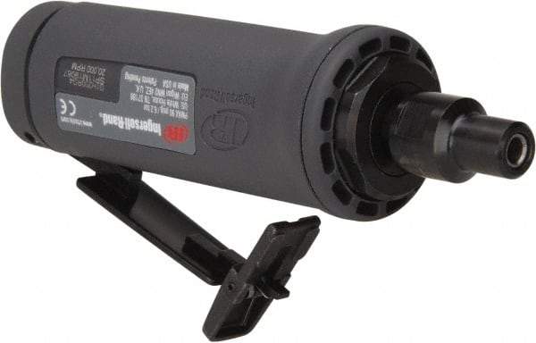 Ingersoll-Rand - 1/4" Collet, Straight Handle, Angle Air Die Grinder - 20,000 RPM, Dual Capable Exhaust, 19 CFM, 0.4 hp, 1/4 NPT - Eagle Tool & Supply