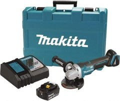 Makita - 4-1/2" Wheel Diam, 8,500 RPM, Cordless Cutoff & Cutoff-Grinder Tool - Straight Handle, Battery Included - Eagle Tool & Supply