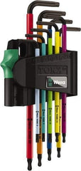 Wera - 9 Piece T8 to T30 Color Coded Torx Key Set - Eagle Tool & Supply