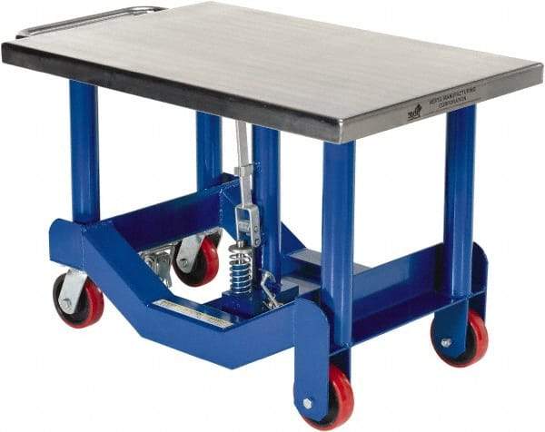 Vestil - 4,000 Lb Capacity Manual Post Lift Table - 25" to 37" Lift Height, 36" Platform Length x 24" Platform Width - Eagle Tool & Supply