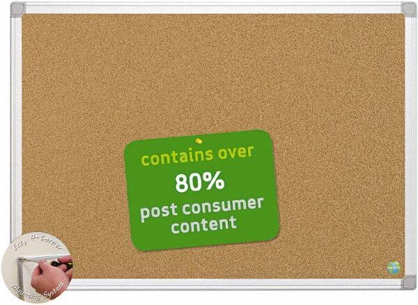 MasterVision - 48" Wide x 36" High Open Cork Bulletin Board - Natural (Color) - Eagle Tool & Supply