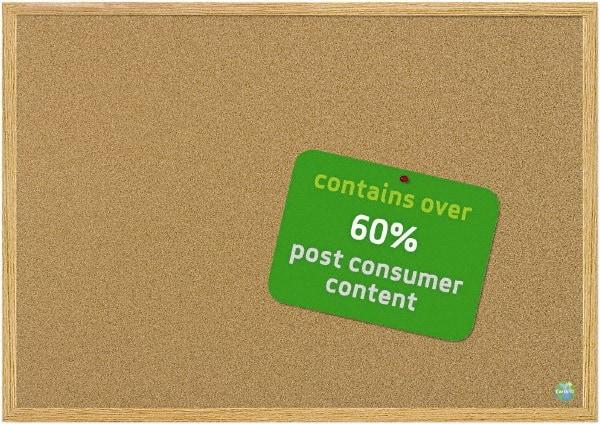 MasterVision - 36" Wide x 24" High Open Cork Bulletin Board - Natural (Color) - Eagle Tool & Supply