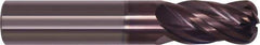 Millstar - 12mm, 4 Flute, Single End, Solid Carbide, 1.7mm Corner Radius End Mill - 76mm OAL, Right Hand Flute, 29mm LOC, Right Hand Cut - Eagle Tool & Supply