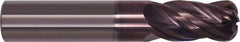 Millstar - 1/2", 4 Flute, Single End, Solid Carbide, 0.072" Corner Radius End Mill - 3" OAL, Right Hand Flute, 1.2" LOC, Right Hand Cut - Eagle Tool & Supply
