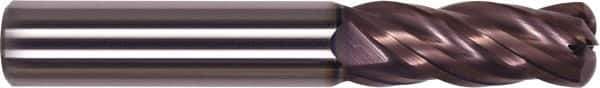 Millstar - 3/8", 4 Flute, Single End, Solid Carbide, 0.051" Corner Radius End Mill - 2-1/2" OAL, Right Hand Flute, 1" LOC, Right Hand Cut - Eagle Tool & Supply