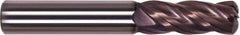Millstar - 3/8", 4 Flute, Single End, Solid Carbide, 0.051" Corner Radius End Mill - 2-1/2" OAL, Right Hand Flute, 1" LOC, Right Hand Cut - Eagle Tool & Supply