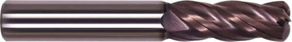 Millstar - 1/4", 4 Flute, Single End, Solid Carbide, 0.032" Corner Radius End Mill - 2-1/2" OAL, Right Hand Flute, 3/4" LOC, Right Hand Cut - Eagle Tool & Supply