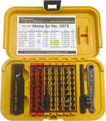 Chapman - 56 Piece, Screwdriver 1/4" Bit Ratchet Bit Set - #1 to #4 Phillips, 0.05 to 5/16" Hex, T6 to T30 Torx - Eagle Tool & Supply
