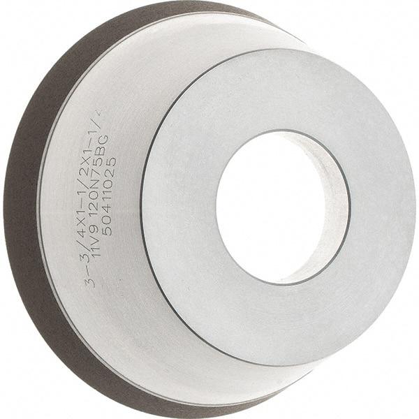 Tru-Maxx - 95mm Diam, 1-1/4" Hole Size, 1" Overall Thickness, 120 Grit, Type 11V9, Tool & Cutter Grinding Wheel - Fine Grade, Diamond - Eagle Tool & Supply