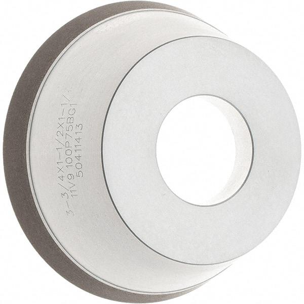 Tru-Maxx - 95mm Diam, 1-1/4" Hole Size, 1" Overall Thickness, 100 Grit, Type 11V9, Tool & Cutter Grinding Wheel - Fine Grade, CBN - Eagle Tool & Supply