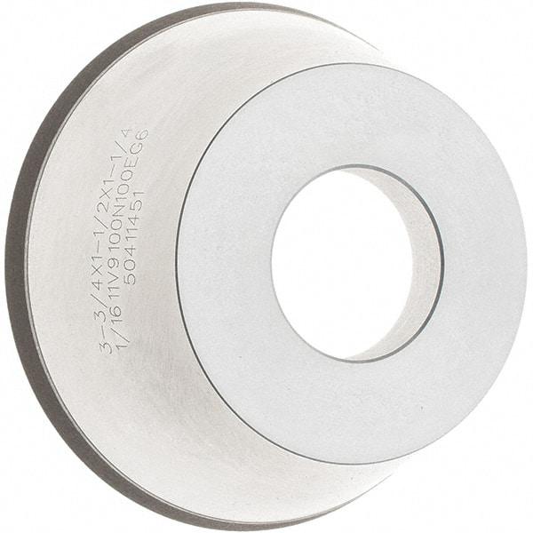 Tru-Maxx - 95mm Diam, 1-1/4" Hole Size, 1" Overall Thickness, 100 Grit, Type 11V9, Tool & Cutter Grinding Wheel - Fine Grade, CBN - Eagle Tool & Supply