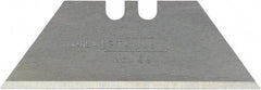 Stanley - 500 Piece High Carbon Steel Utility Knife Blade - 62mm OAL, 2.438" Blade Length, 0.024" Blade Thickness - Eagle Tool & Supply