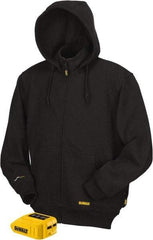 DeWALT - Size 3XL Heated & Cold Weather Jacket - Black, Cotton & Polyester, Zipper Closure - Eagle Tool & Supply