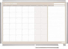 MasterVision - 36" High x 48" Wide Painted Metal Magnetic Dry Erase Calendar - Steel, 50.2" Deep, Includes Mounting Kit - Eagle Tool & Supply