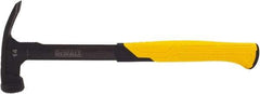 DeWALT - 14 oz Head, Straight Framing Hammer - 12" OAL, Steel Head, 2" Face Diam, Checkered Face, Steel Handle with Grip - Eagle Tool & Supply