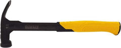 DeWALT - 12 oz Head, Straight Nail Hammer - 12" OAL, Steel Head, 2" Face Diam, Smooth Face, Steel Handle with Grip - Eagle Tool & Supply