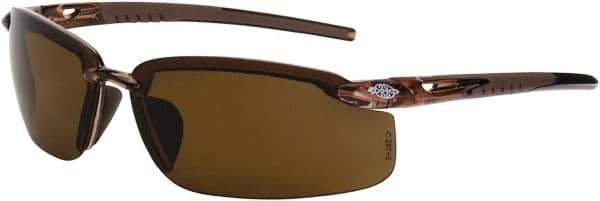 CrossFire - Polarized Brown Lenses, Framed Polarized Glasses - Scratch Resistant, Brown Frame, Size Universal, Wrap Around - Eagle Tool & Supply