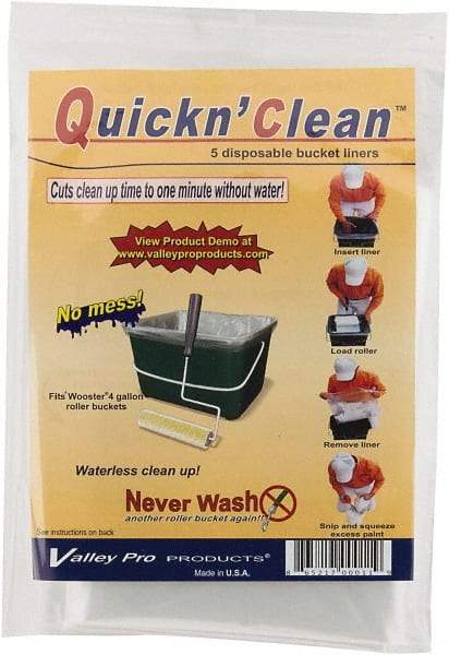 Wooster Brush - 9" Roller Compatible Paint Bucket Liner - 4 Gal Capacity, 15" Wide, Plastic - Eagle Tool & Supply