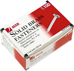 ACCO - 100 Piece Paper File Fasteners - 1-1/2" Long - Eagle Tool & Supply