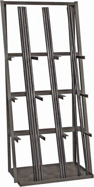 Durham - 3 Bay, 3,000 Lb Capacity, Gray Vertical Bar Storage Rack - 36" Wide x 84" High x 24" Deep - Eagle Tool & Supply