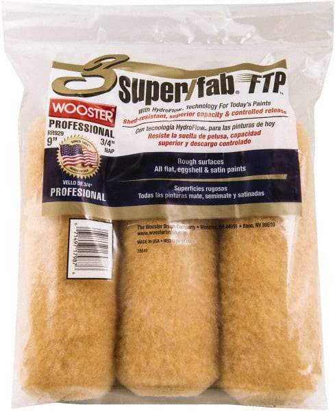 Wooster Brush - 3/4" Nap, 9" Wide Paint Roller - Semi-Rough to Rough Texture, Knitted - Eagle Tool & Supply