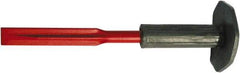 Osca - 12" OAL x 2-1/2" Blade Width Brick Chisel - Steel with Bricklayer Grip Handle - Eagle Tool & Supply