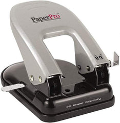 PaperPro - Paper Punches Type: 40 Sheet Manual Two Hole Punch Color: Black/Silver - Eagle Tool & Supply