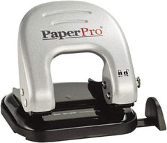 PaperPro - Paper Punches Type: 20 Sheet Manual Two Hole Punch Color: Black/Silver - Eagle Tool & Supply