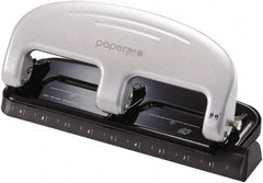 PaperPro - Paper Punches Type: 20 Sheet Manual Three Hole Punch Color: Black/Silver - Eagle Tool & Supply