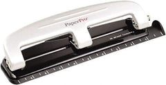 PaperPro - Paper Punches Type: 12 Sheet Manual Three Hole Punch Color: Black/Gray - Eagle Tool & Supply