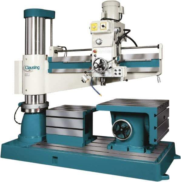 Clausing - 63" Swing, Geared Head Radial Arm Drill Press - 12 Speed, 5 hp, Three Phase - Eagle Tool & Supply