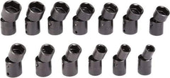 Proto - 13 Piece 1/2" Drive Black Finish Impact Socket Set - 6 Points, 1/2" to 1-1/4" Range, Inch Measurement Standard - Eagle Tool & Supply