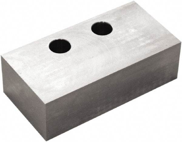 5th Axis - 6" Wide x 2" High x 2.95" Thick, Flat/No Step Vise Jaw - Soft, Steel, Manual Jaw, Compatible with V6105M Vises - Eagle Tool & Supply